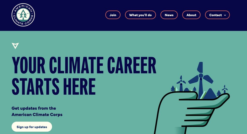 American Climate Corps jobs portal - ACC.gov