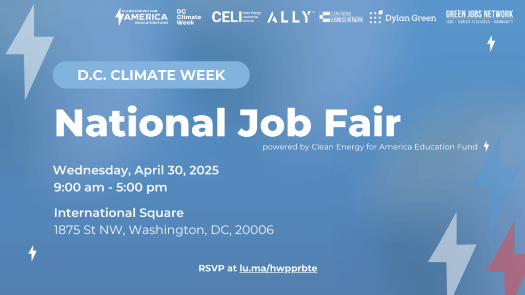National Job Fair - DC Climate Week - April 30