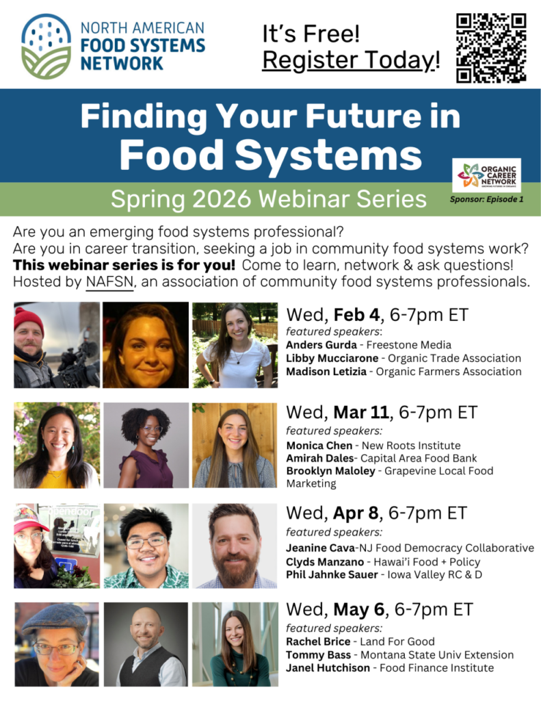 Finding Your Future in Food Systems: Spring 2026 Webinar Series